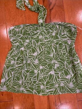 LOFT Green and White Halter Summer Top